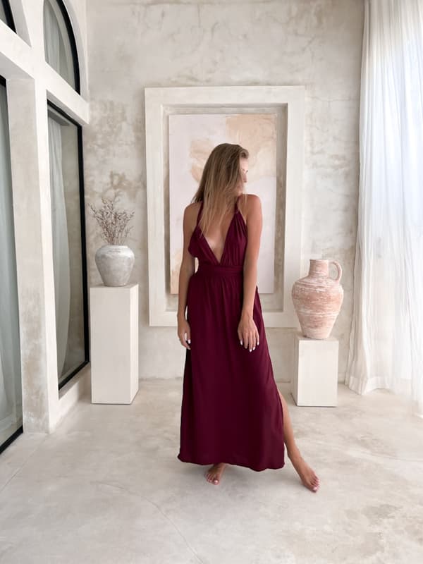 Wrap kjole TINA Bordeaux