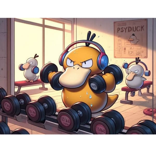Målning med siffror Pokémon Psyduck gym 50x40 cm