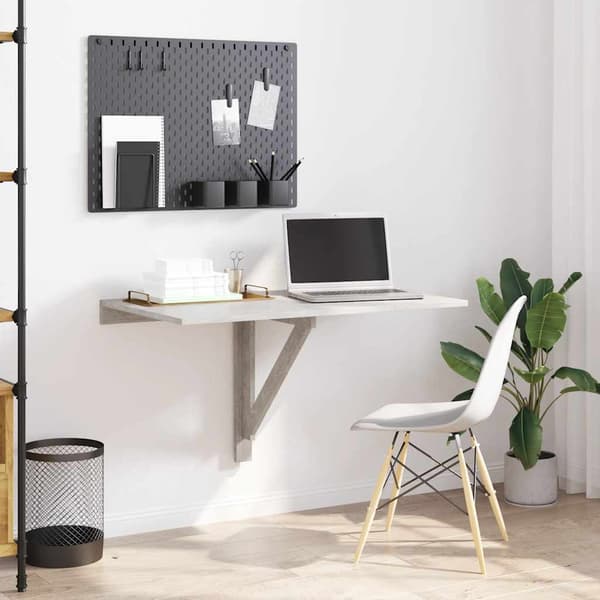 vidaXL Hopfällbart soffbord betonggrått 100x60x56 cm