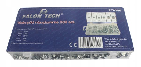Sett rostfri muttrar 300 st M3-M10