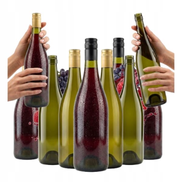 10x Glasvinflaskor 1L Olivflaska för Rött Vin, Rosélikör