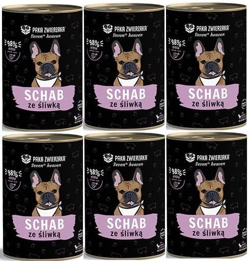Pet Paka | Seventh Haven | Våtfoder för hundar 400g - Fläskkarré med plommon 6x400g