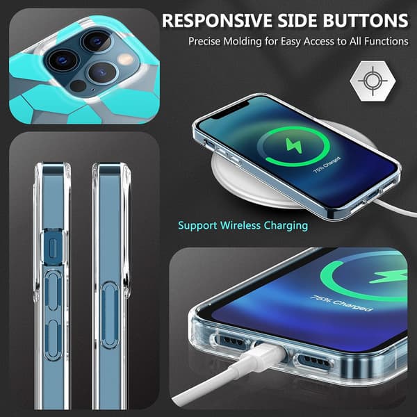 FODRAL TILL APPLE IPHONE 12/12 PRO BLÅ MÖNSTER + GLAS