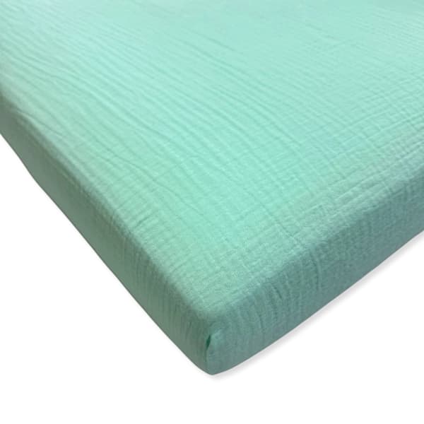 Vuodevaatteet kuminauhalla gondoliin 90x50 cm musliini minttu