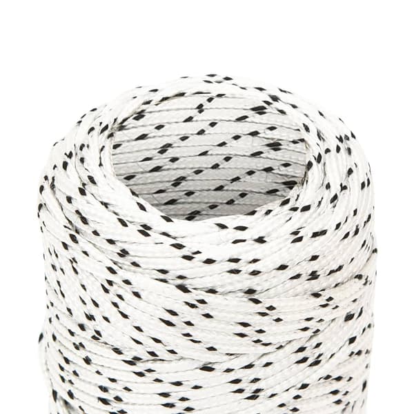 vidaXL Flätad segelrep, vit, 2 mm x 25 m, polyester