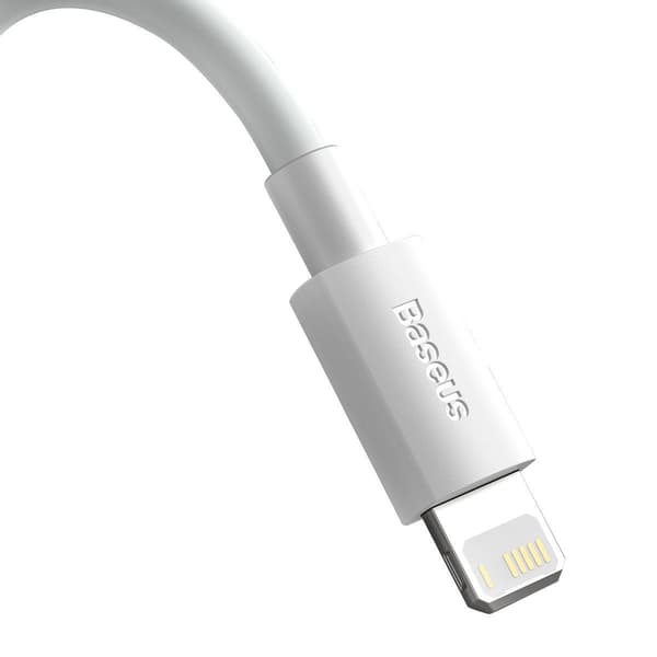 Baseus Simple Wisdom USB til Lightning-kabel, 2.4A, 1.5m (hvid) 2 stk.
