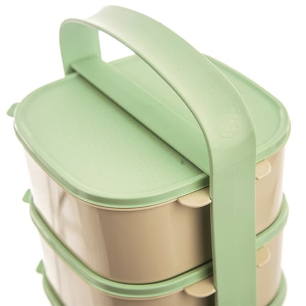 Plastlunchlåda 3-lager 2l, 2x1,15 l