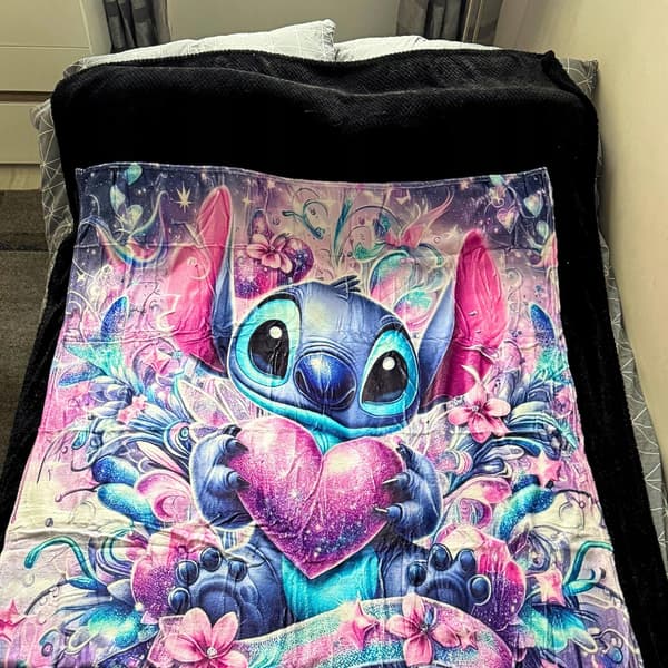 Lilo og Stitch Vinter Varm Fleece Tæppe 130x150