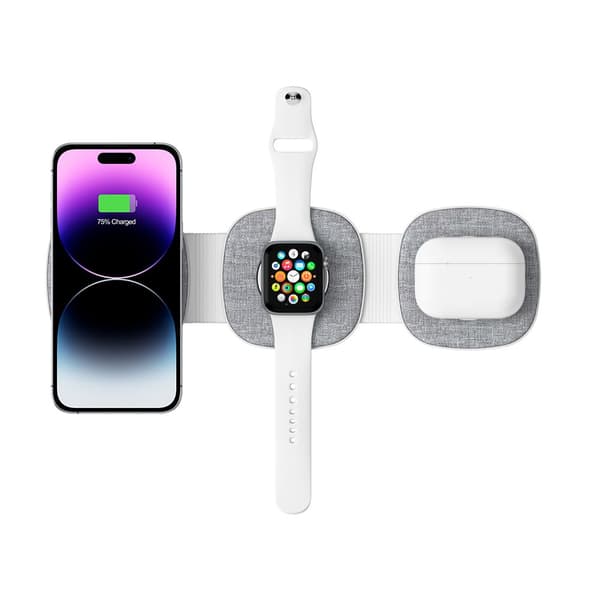 TECH-PROTECT QI15W-A32 3-i-1 magnetisk Magsafe trådløs oplader grå