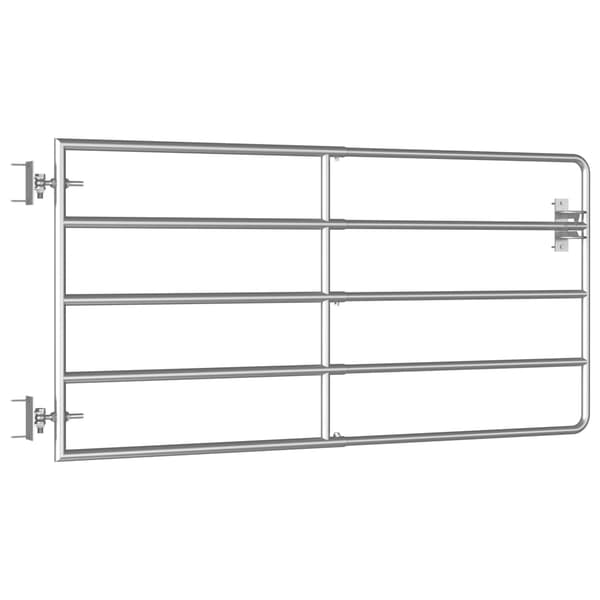 vidaXL 5-stångs stålgrind (95-170)x90 cm silver