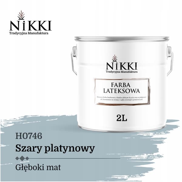 Latexvægmaling platin grå H0746 2L dyb mat