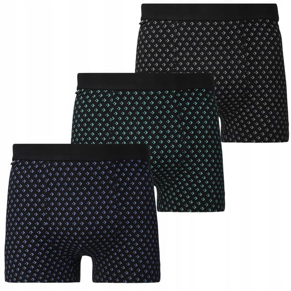 Herrboxershorts i bomull, släta, klassiska, med Moraj-logotyp, 3-pack - M