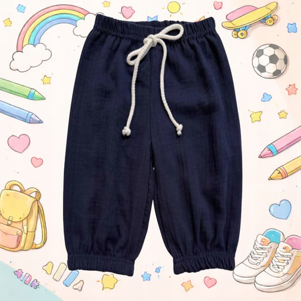 Børne muslinshorts 122 sommerbukser til børn til sommer marineblå