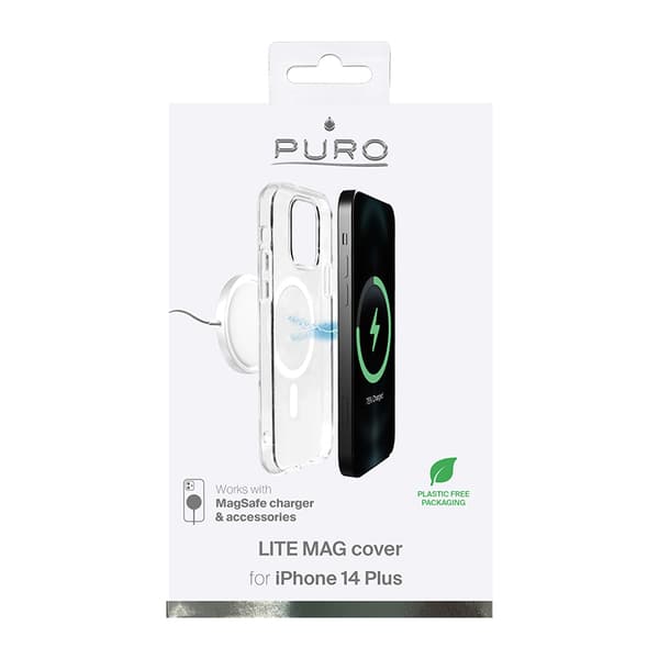 PURO LITEMAG - iPhone 14 Plus MagSafe -kotelo (läpinäkyvä)