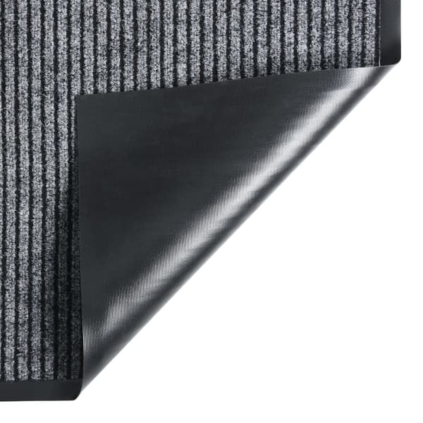 vidaXL dørmåtte, ribbet, grå, 80 x 120 cm