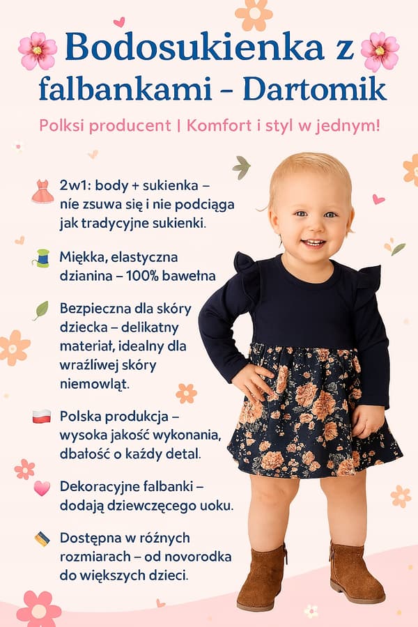 Bodysuit KLÄNNING storlek 92 långärmad med FRILLER ROSBLÅ