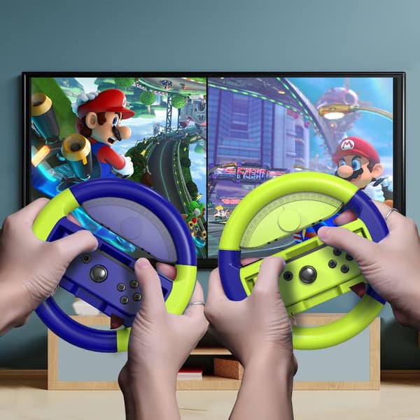 2X COODIO JOY-CON RAT TIL MARIO KART 8 DELUXE NINTENDO SWITCH OLED