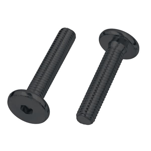Møbelskrue med fladhoved, sort, M8x40, galvaniseret stål, 50 stk.