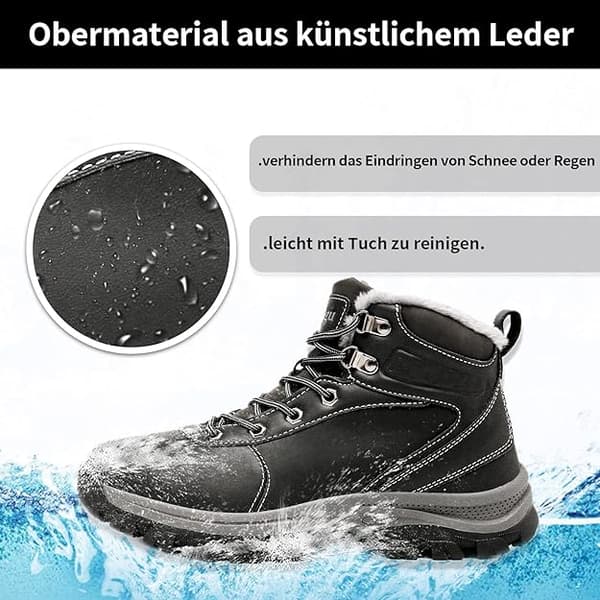 HERR VINTERTREKKINGSTÖVLAR SVARTA ISOLERADE VATTENTÄTA 44