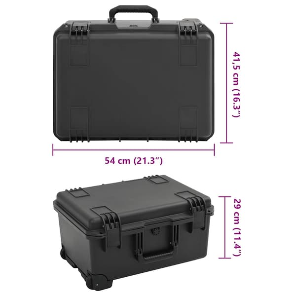 vidaXL værktøjskuffert til luftfart sort 54x41,5x29 cm PP