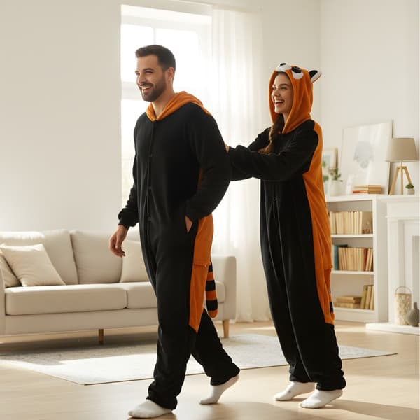 Pyjamas Onesie Kigurumi Kostume Rød Panda M: 155 - 165cm
