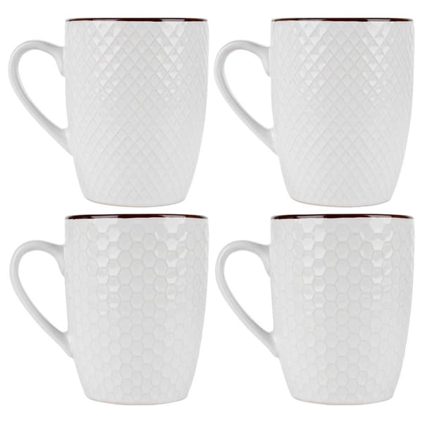 Keraamiset valkoiset mukit 400 ml 4 kpl