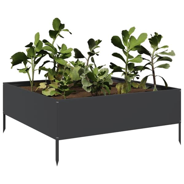vidaXL højbed, sort, 100x100x25 cm, stål