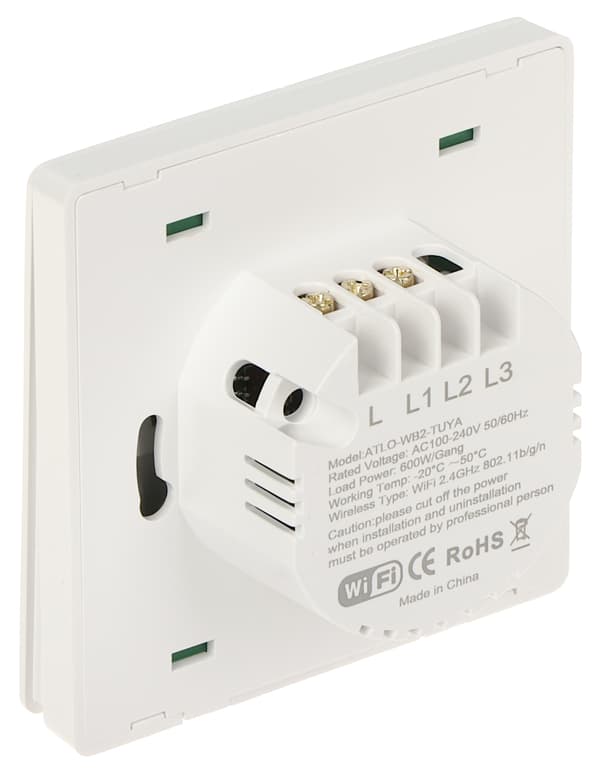 ATLO-WB2/K-TUYA Wi-Fi Dual Smart Light Switch, Tuya Smart