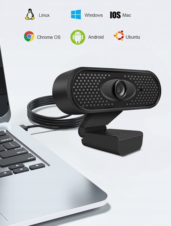 USB-WEBCAM FULL HD 1080P MED MIKROFON TIL ONLINE UNDERVISNING