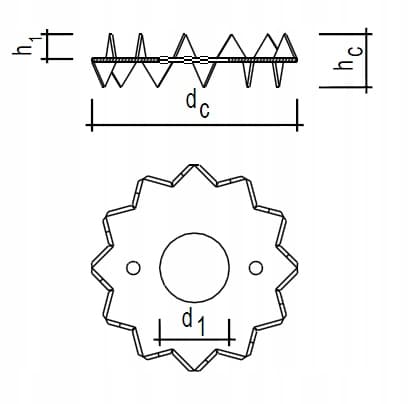 Bulldog dobbeltsidig ring 50x17x1mm