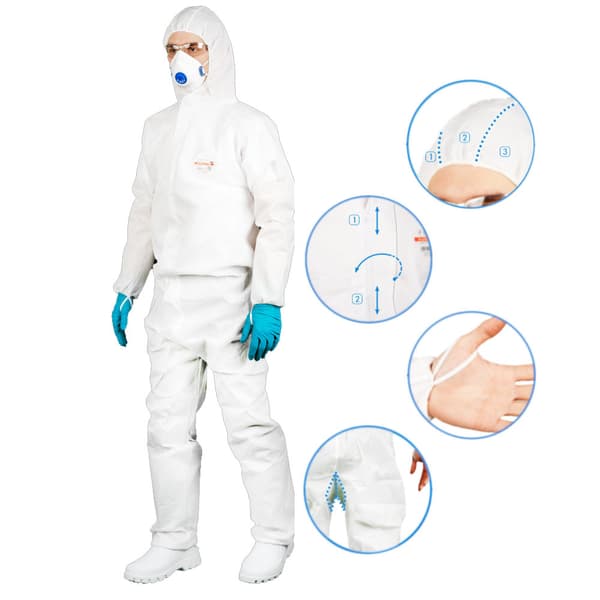 Vit S OxyChem C110 skyddsmålarkläder typ 5 6