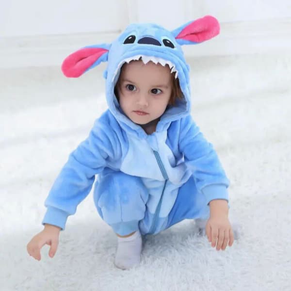Disney Stitch Onesie Pyjamas Kostym Spädbarn 80: 65-75 cm