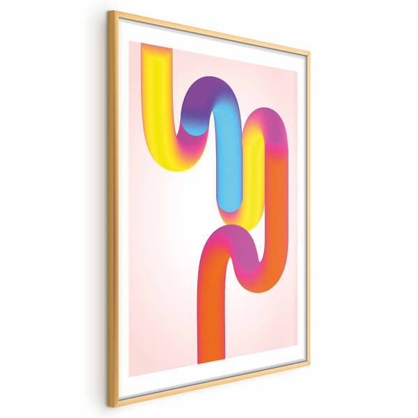 Plakat - Regnbuerør - abstrakt illustration med farverige gradienter