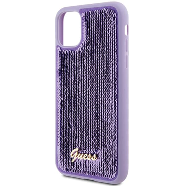 Guess Sequin Script Metal - iPhone 11 -suojakuori (violetti)