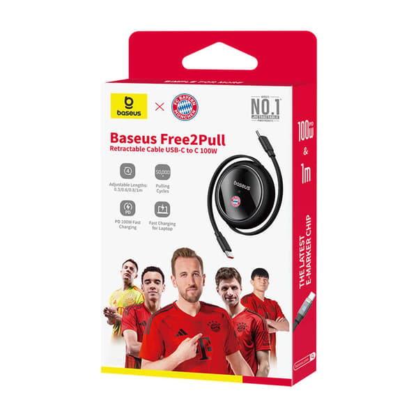 Baseus USB-C - USB-C -latauskaapeli 100W (musta) Bayern Edition