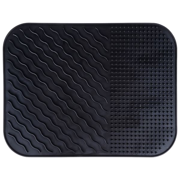 Silikone tørringsmatte til opvask sort 34x26,5 cm