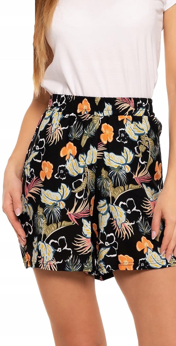 Dameshorts Elastisk talje Viskose Løse Klassiske Blomster MORAJ L
