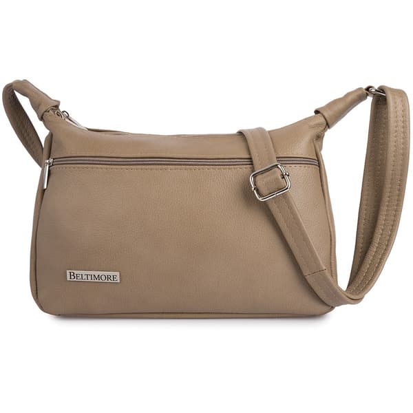 Elegant beige lædermessengertaske Beltimore L40 til kvinder