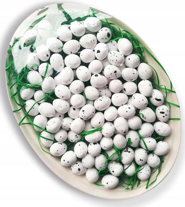 Æg Styrofoam Æg Hvide Plettede 100 stk.