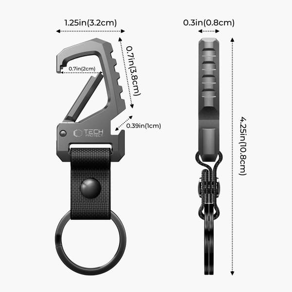 TECH-PROTECT SLIDELOCK KARABINENØGLERING GUNMETAL