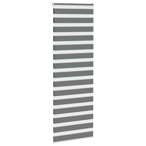 vidaXL Zebrarullgardin, mörkgrå, tygbredd 70,9 cm, polyester