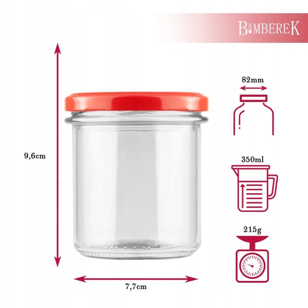 50x GLASGLAS 350 ml TIL MARMELADE, KØD, PATÉ, KONSERVERING, LYS