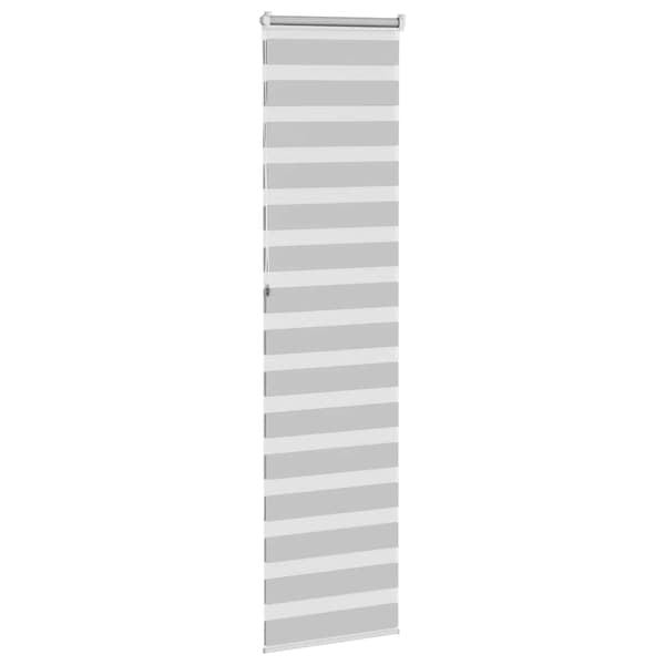 vidaXL Rullgardin Zebra ljusgrå tygbredd 60,9 cm polyester