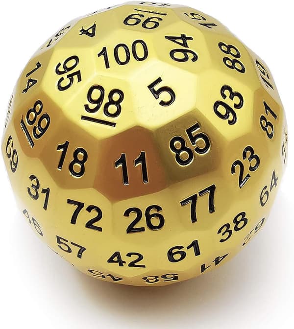 RPG Terninger Golden Scepter Metal Hundred-Sided D100 Terninger