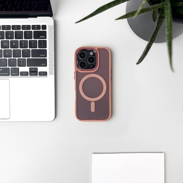 Glitterskal MagSafe för iPhone 16 – Rosa med Glitter