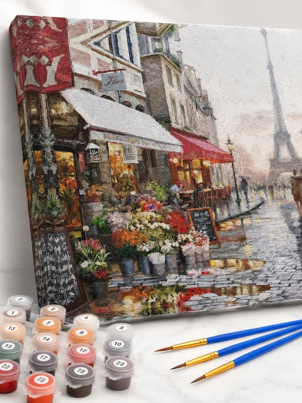 Målning med siffror med ram Paris 50x40 cm tavla