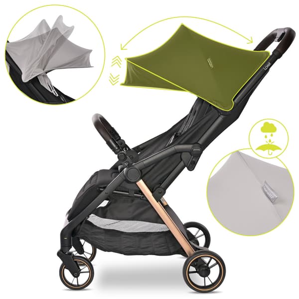 Lorelli Loret - klapvogn med automatisk foldning op til 22 kg | Sort