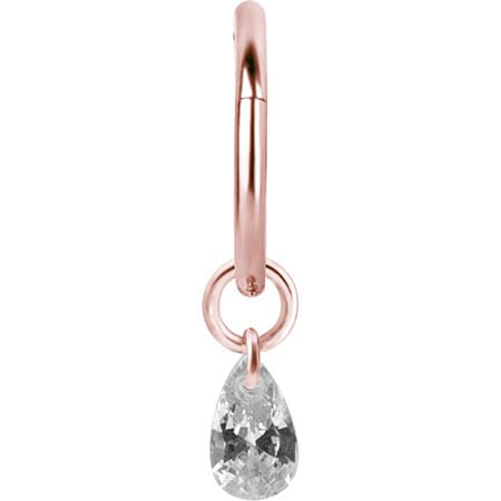 Berlocker - kubisk zirkonia - roséguld - D-009