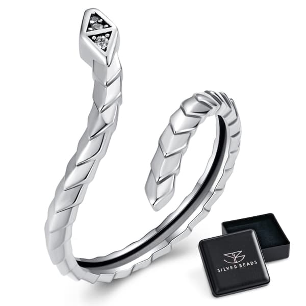Justerbar silverring som flätar runt fingret, 925 silver