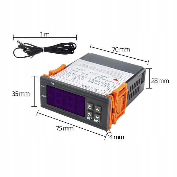 Termostat Temperaturregulator STC-1000 230V med sond